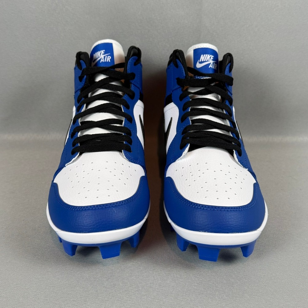 Nike Air Jordan Retro 1 MCS Baseball Cleats Mens 10 Royal Blue Black White New - Picture 4 of 10
